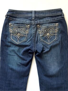 Ariat Turquoise Bootcut Jeans 28S Y2K Embroidered Jewels Equestrian Western Low
